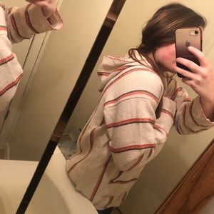 Barely Worn Adorable Cream and Striped Drug Rug